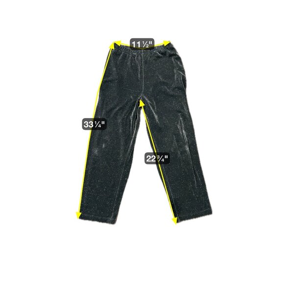 Three Flaggs California Black Metallic Elastic Waist Pants Sz Large - Picture 7 of 9